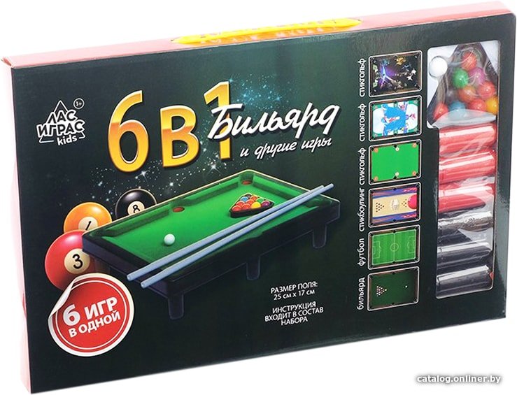 Мини-бильярд Лас Играс 6 в 1 1026624