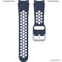 Ремешок Rumi Sport N-style силиконовый для Samsung Galaxy Watch4/5/6 (20 мм, темно-синий/белый)