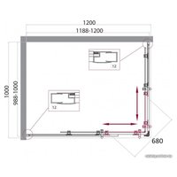 Душевой уголок BelBagno UNO-195-AH-2-120/100-C-Cr (прозрачное стекло)