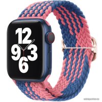 Ремешок Rumi Wick из плетеного нейлона для Apple Watch 38/40/41mm (розово-синий)