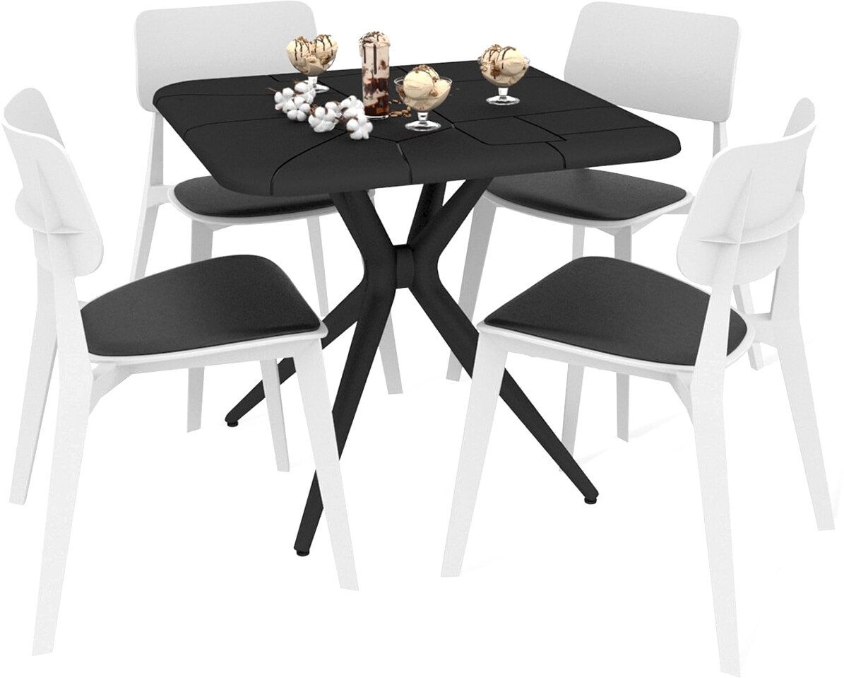 

Обеденная группа Sheffilton SHT-DS194 (черный/белый/черный)