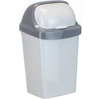 Мусорное ведро Idea Ролл Топ 15 л (бежевый мрамор/серый)