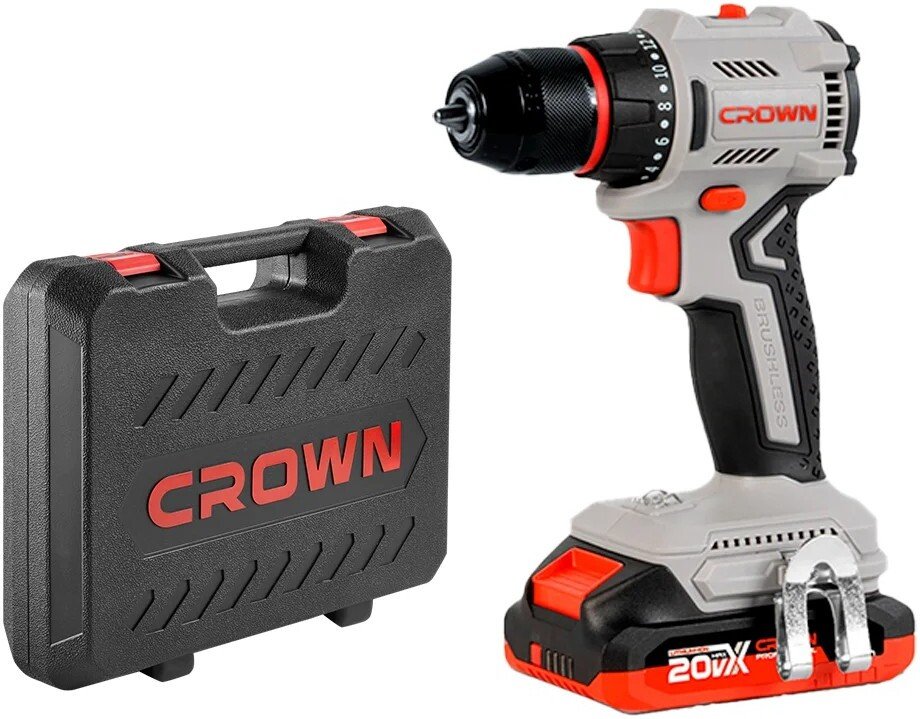 

Дрель-шуруповерт Crown CT21131HMX-2 BMC (с 2-мя АКБ, кейс)