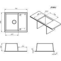 Кухонная мойка ZorG Apollo 78 (черный опал)
