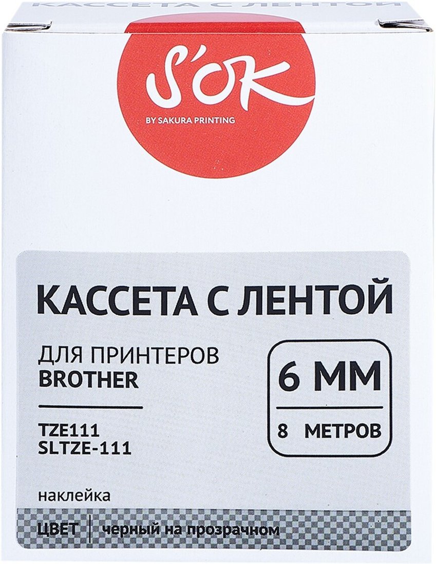 Картридж-лента для термопринтера S'OK TZE111