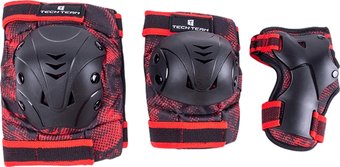Комплект защиты Tech Team Safe fit adult 1.0 NN012042 (S, черный/красный)
