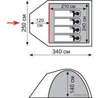 Кемпинговая палатка Totem Chinook 4 V2