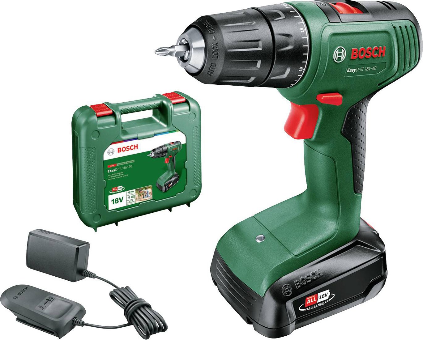 

Дрель-шуруповерт Bosch EasyDrill 18V-40 06039D8004 (с 1-им АКБ, кейс)