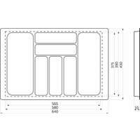 Лоток для столовых приборов AKS 700 Basic 640x430 (серый)