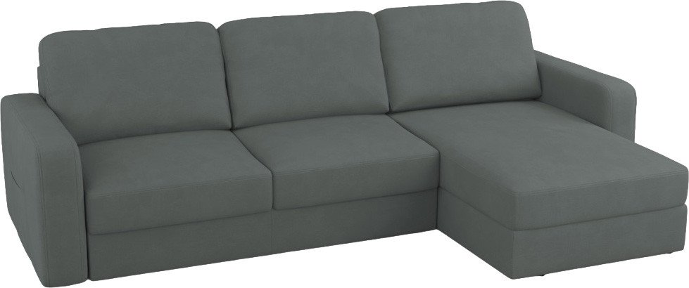 Угловой диван Mio Tesoro Aurora правый (Velutto 32 темно-серый)