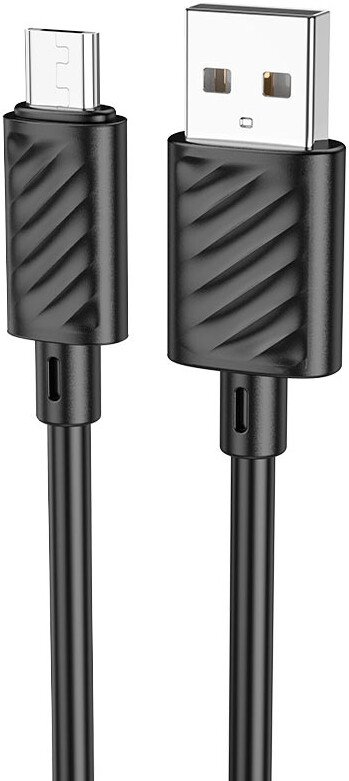 Кабель Hoco X88 Gratified 2.4A USB Type-A - microUSB (1 м, черный)