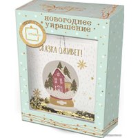 Елочная игрушка Феникс-Презент Фляжка со снежным шаром 81801 (прозрачный/красный)