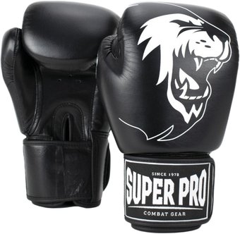 Боевые перчатки Super Pro Combat Gear Warrior SPBG110-90100 6 oz (черный/белый)
