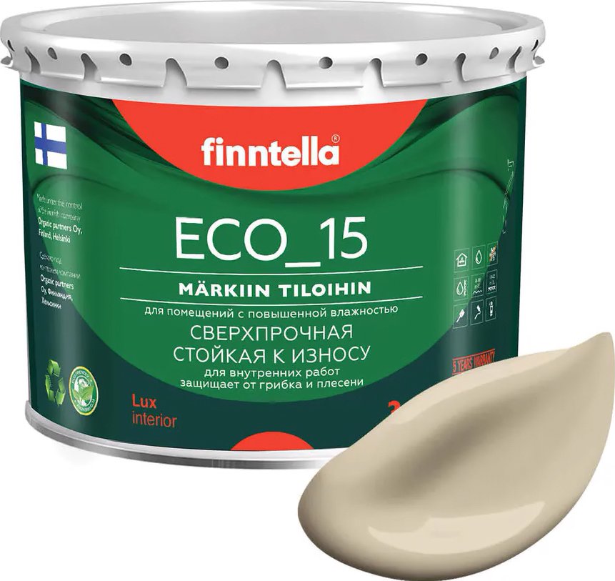 

Краска Finntella Eco 15 Kevyt Savi F-10-1-3-FL099 2.7 л (бежевый)