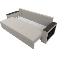 Диван Лига диванов Дубай Лайт полки справа 132280 (рогожка Амур 02 бежевый)