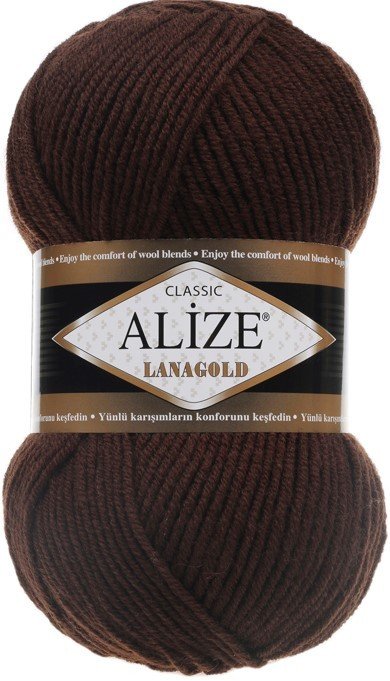 Пряжа для вязания Alize Lanagold 26 (240 м, коричневый)
