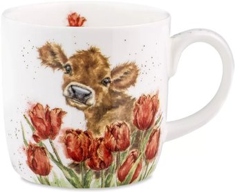 Кружка Royal Worcester Забавная фауна Теленок Бесси и тюльпаны RWC MMSR5629-XT-1