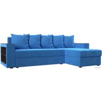 Угловой диван Лига диванов Дубай лайт правый 114154 (велюр голубой)