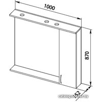  Aquanet Шкаф с зеркалом Донна 100 (венге, правый) [169185]