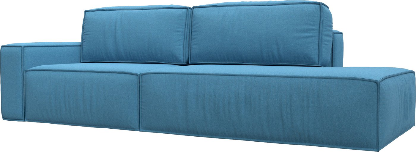 

Диван Лига диванов Прага Модерн подлокотник слева 125057L (рогожка амур голубой)