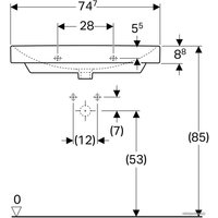 Умывальник Geberit Square 500.249.01.1