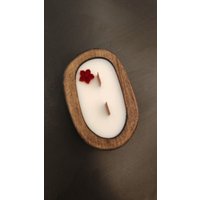 Ароматическая свеча 4SOUL в деревянном кашпо с древесным фитилем (аромат, Печенье)