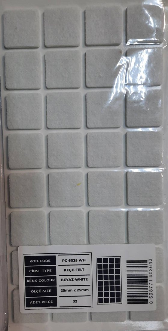 

Подпятник Pacific фетровый 25x25 (белый)