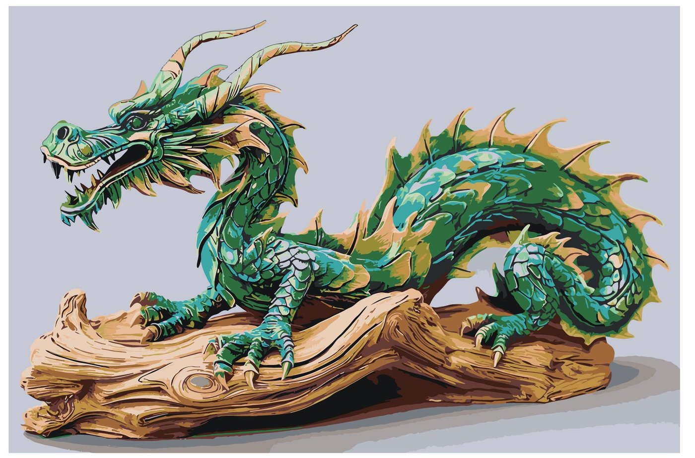 

Картина по номерам SLAVINA Зеленый деревянный дракон символ 2024 40 x 60 см FNBB-greenwooddragon