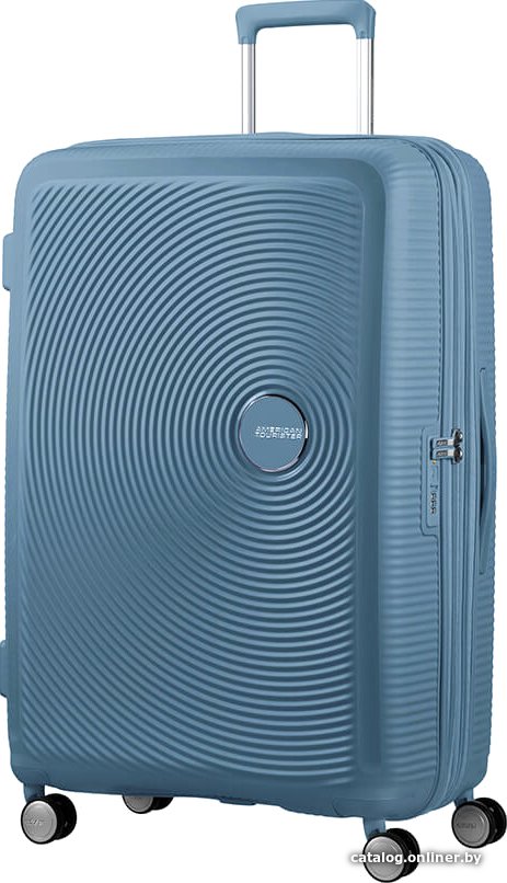 Чемодан-спиннер American Tourister SoundBox Stone Blue 77 см