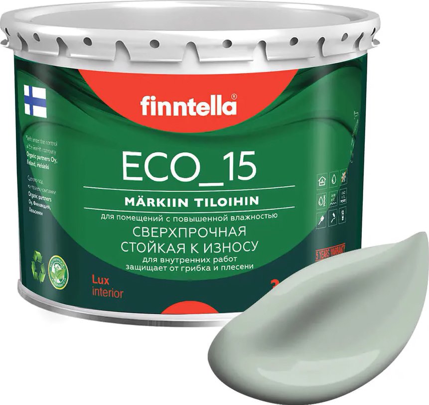 

Краска Finntella Eco 15 Meditaatio F-10-1-3-FL043 2.7 л (серо-зеленый)