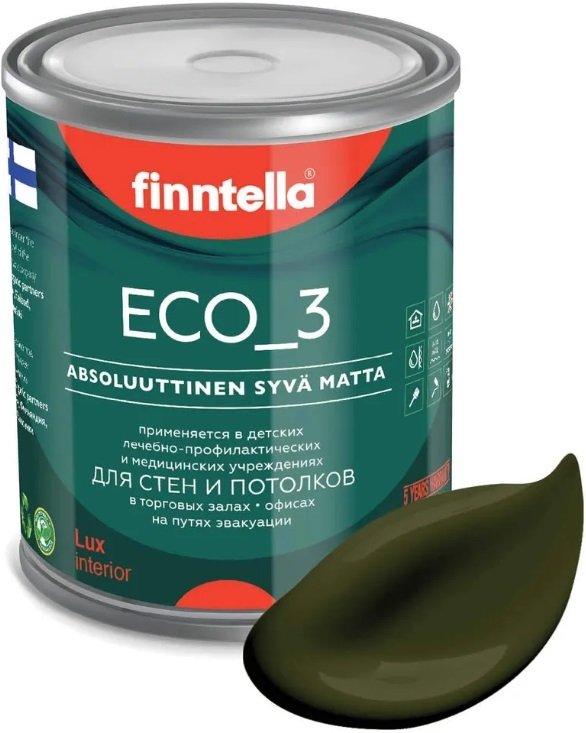

Краска Finntella Eco 3 Wash and Clean Kombu F-08-1-1-LG72 0.9 л (буро-зеленый)