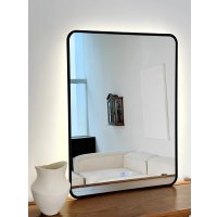 Зеркало с подсветкой  eMZe Smartphone 50х70 LED.UV.SMART.50.70.CHE.AF.4K (черный с УФ-окантовкой, подсветкой и антизапотеванием)