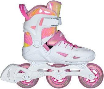 Роликовые коньки Powerslide Phuzion Universe 3 колеса (р. 37-40, белый/розовый)