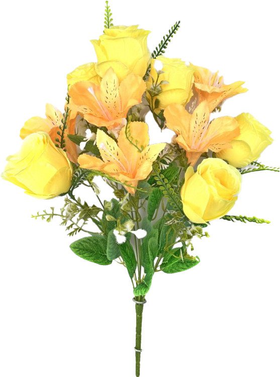 Искусственный букет KlrBy Розы и альстромерии СН18ж