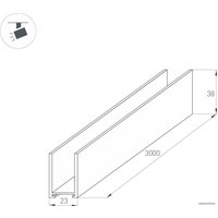 Трековый светильник Arlight MAG-TRACK-2538-3000 (BK) 33243