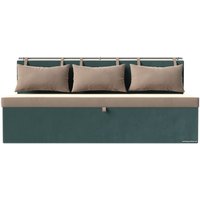 Диван Лига диванов Метро 105007 (велюр бежевый/бирюзовый)