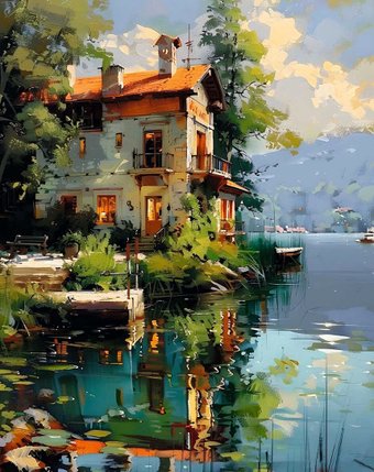 Алмазная мозаика  Феникс+ Дом на озере 68652