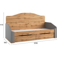 Кровать-тахта Involux Sale 90x200 с ящиками км0144 (серый шифер/дуб натюрель)