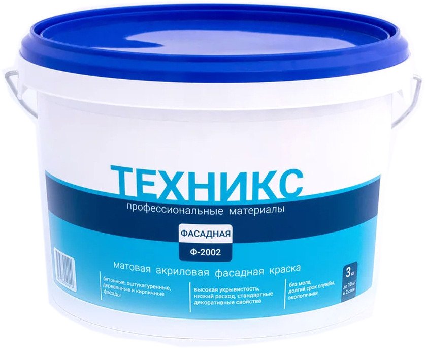 Краска Техникс Фасад ВД-АК-1 Ф-2002 P 3 кг (гранат)