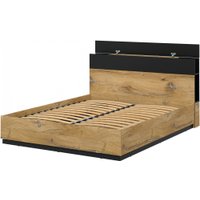 Кровать Интерлиния Quartz QZ-К160 (дуб нокс/черный)