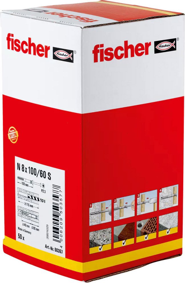 

Дюбель-гвоздь Fischer N 8 x 100/60 S 50357 (50 шт)