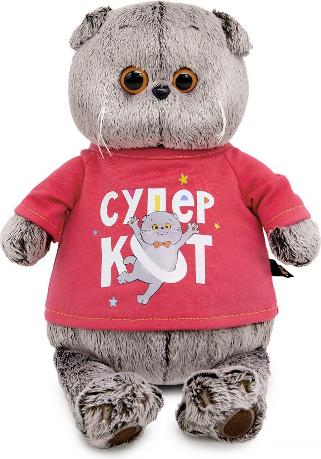 

Классическая игрушка BUDI BASA Кот Басик в лонгсливе с принтом Супер кот 10892857