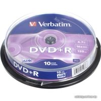 DVD+R диск Verbatim 4.7Gb 16x 43498 (10 шт.)