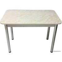 Кухонный стол Solt Мила 1 (мрамор белый/ноги круглые хром)