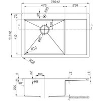 Кухонная мойка ZorG PVD-7851-L (графит)