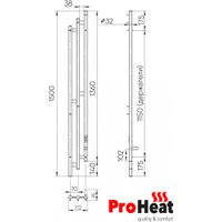 Полотенцесушитель ProHeat Loft 150х17 (терморегулятор, таймер, черный муар)