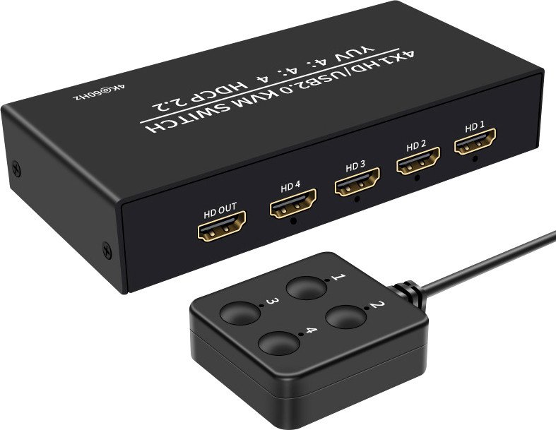 

KVM переключатель USBTOP HDMI 2.0 4K 60Гц USB2.0/USB-C