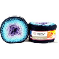 Пряжа для вязания Yarnart Flowers 254 250 г 1000 м (черный; голубой; фиолетовый)