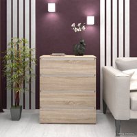 Комод Кортекс-мебель Бари 80 4ш (дуб сонома/дуб сонома/белый)