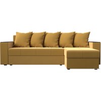 Угловой диван Лига диванов Дубай лайт правый 114165 (микровельвет желтый)